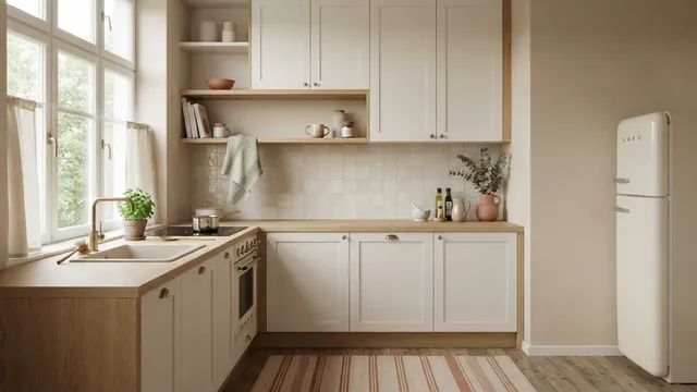 Alabaster Cabinets — Warm Walls and Balanced Contrast