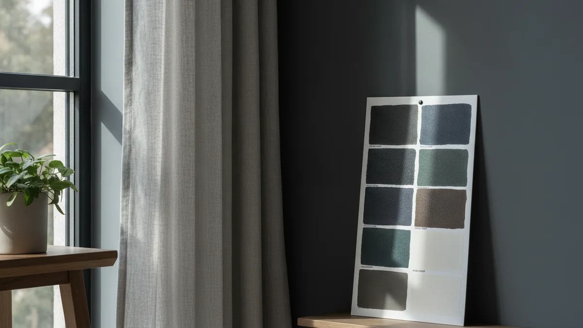 Color swatch area in a living room window light
