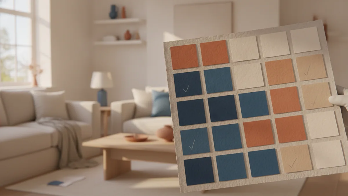 Choosing the right undertone Paint swatches displayed neatly in a well-lit interior setting