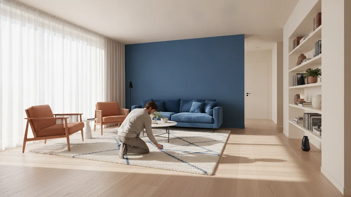 Plan sofa size with room measurements Measuring a living room to plan sofa size and walking space.