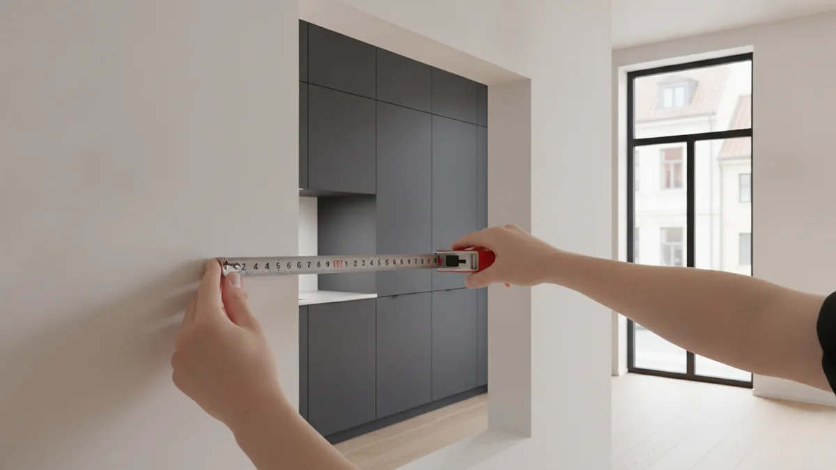 Measure before you design Measuring wall space for an online kitchen layout