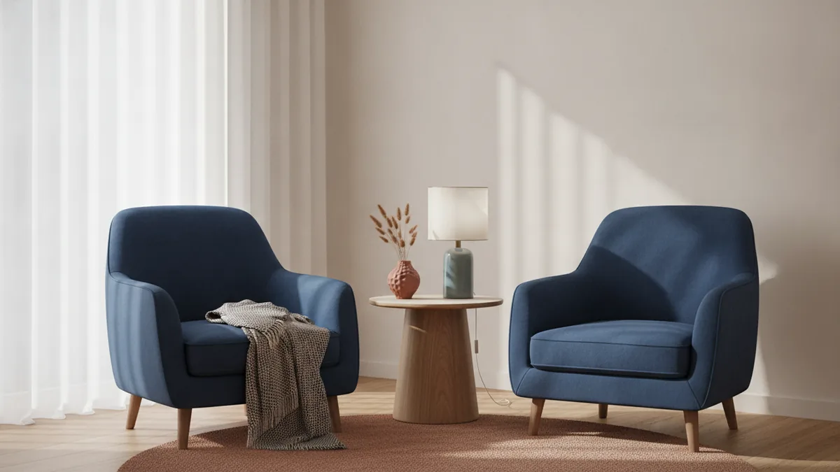Comfortable guest seating that suggests clear house rules