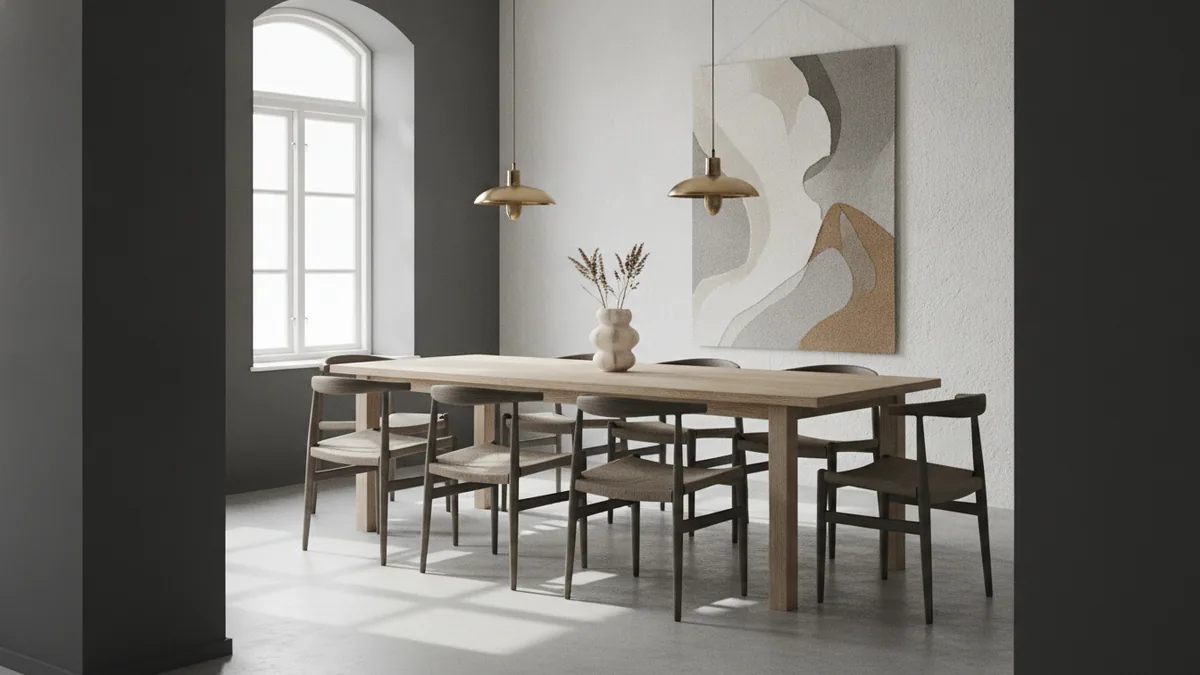 Comfortable shared meals Family-style dining setup showing comfort and easy hosting