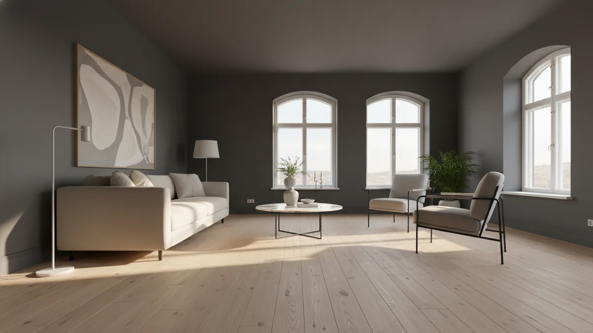 Living room layout showing space planning and visual balance