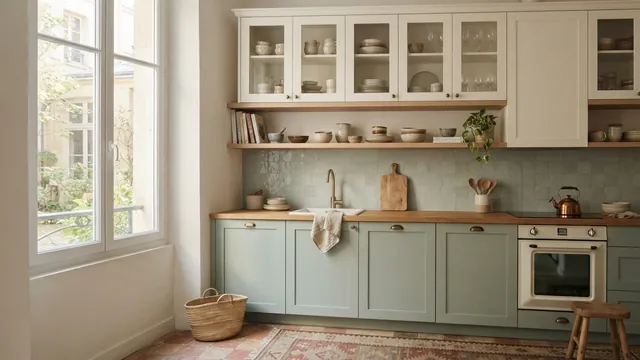 Glass Kitchen Cabinets: Color and Order