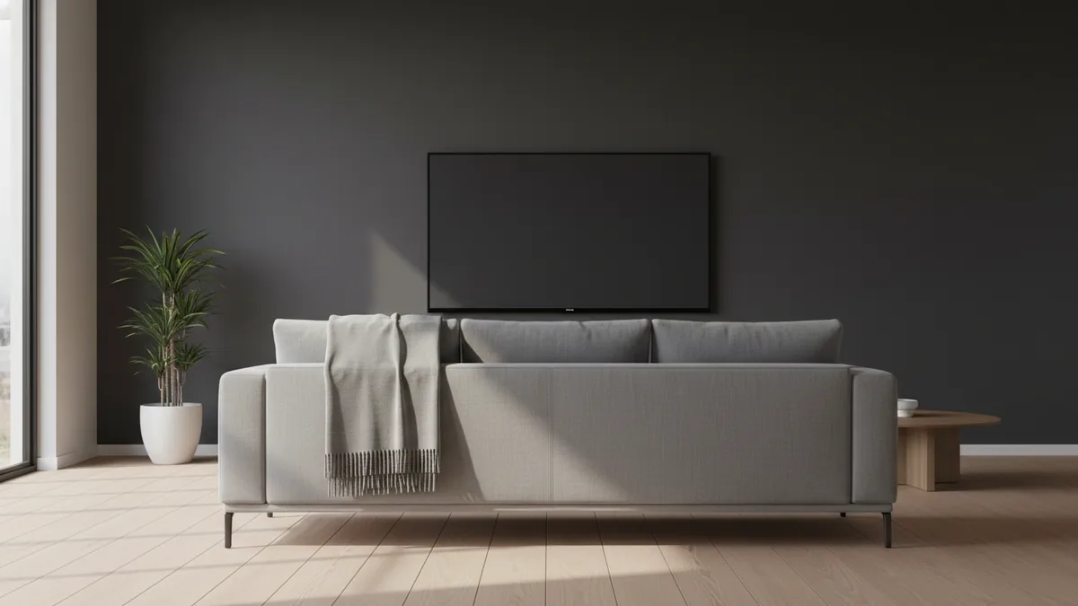 Seated viewer aligning eyes with the TV screen center
