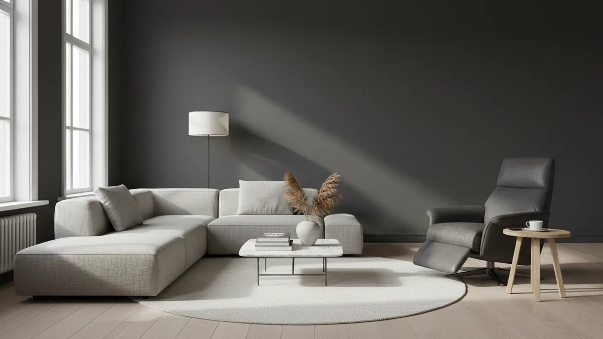 Furniture changes eye level Different sofa and recliner heights affect seated eye level