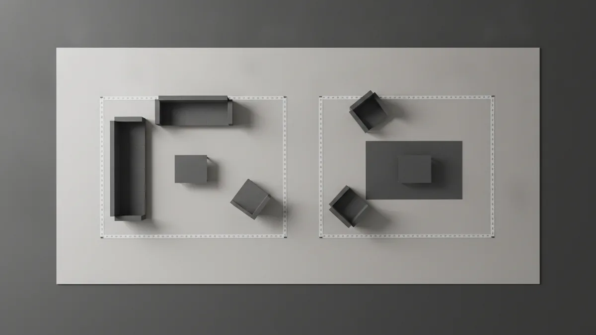 Simple floor plan layout for measuring and testing furniture placement