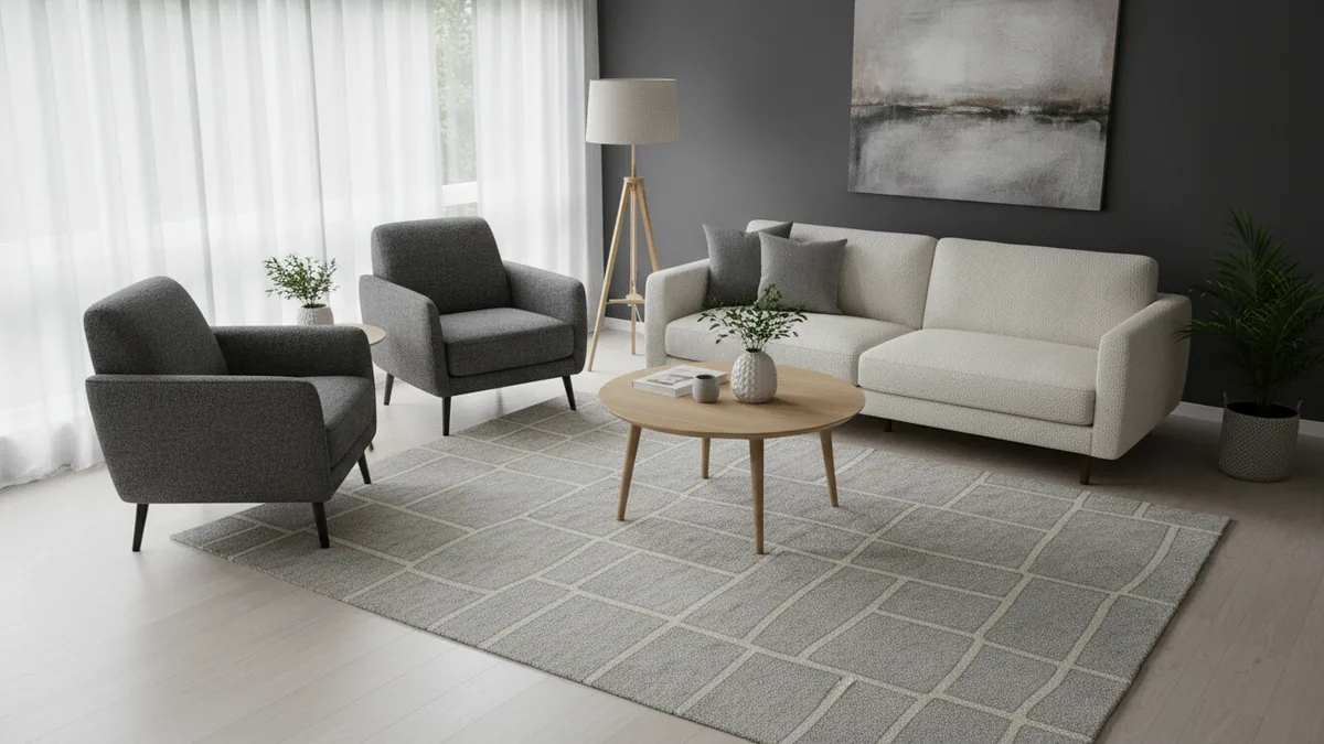 Try conversation-style seating Asymmetrical conversation setup with chairs angled for easy discussion