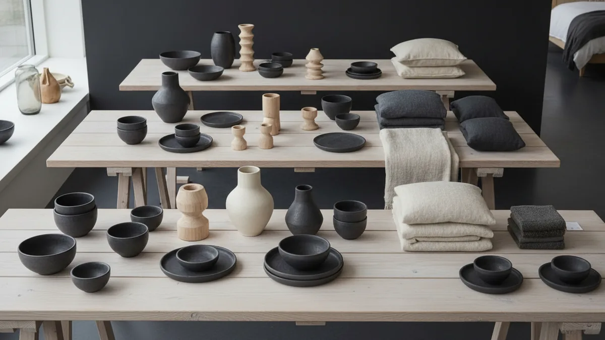 Assorted wholesale home decor styles with visible textures