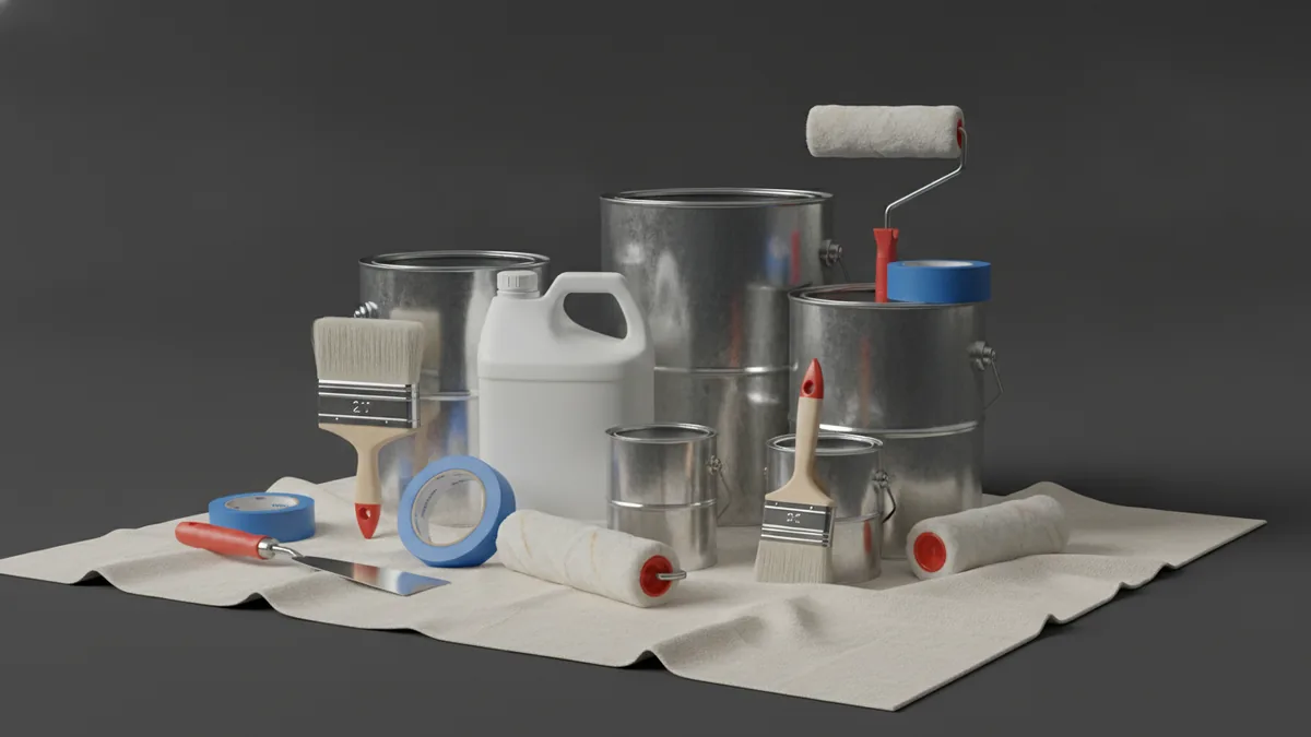 Materials and prep essentials Paint supplies and patching materials used for interior painting estimates