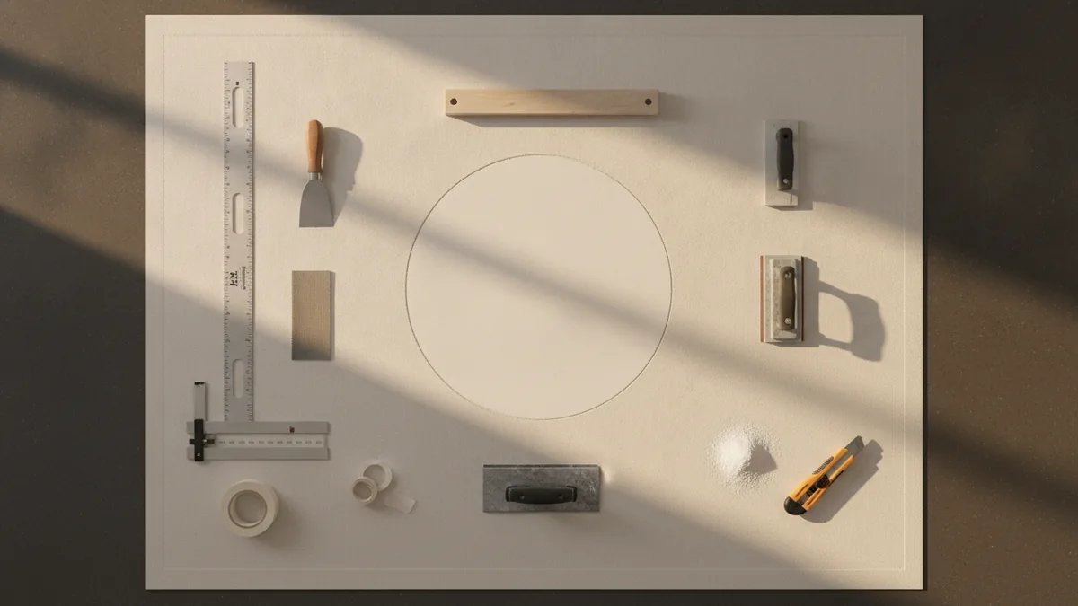 Tools and protective setup for scraping and sanding a peeling bathroom ceiling