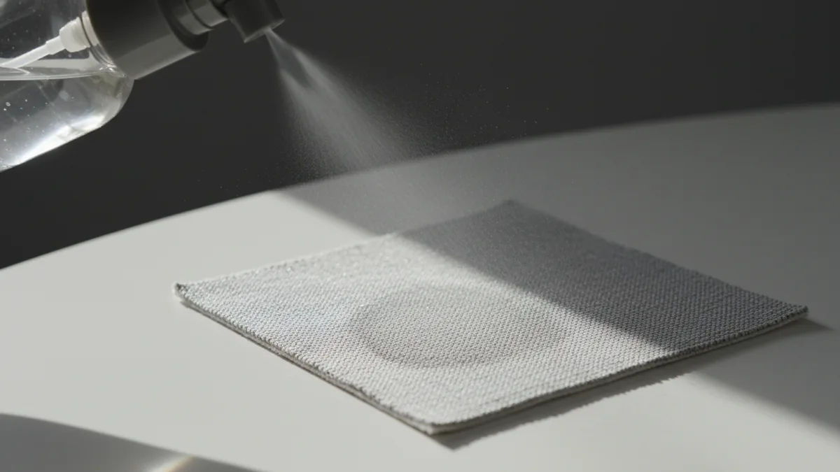 Light misting of an upholstery test area to apply a DIY deterrent safely