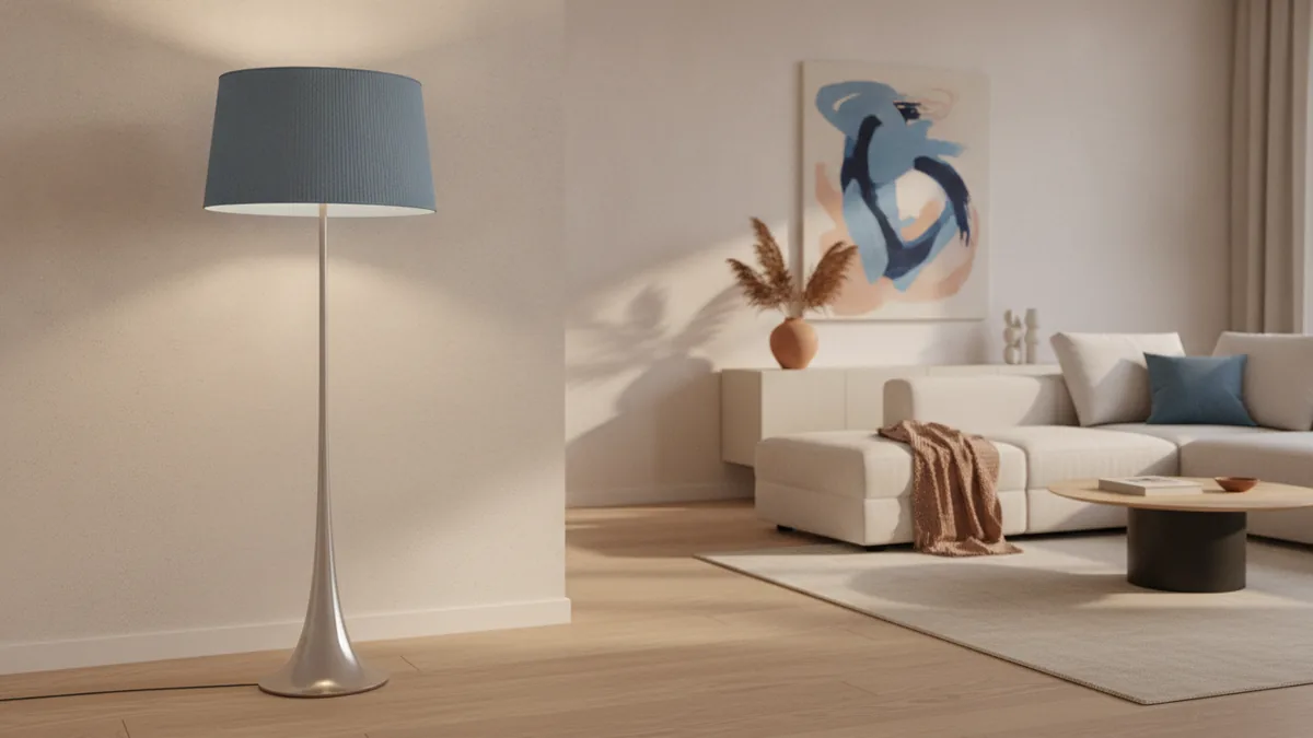 Aim light at walls Floor lamp placement that spreads soft ambient light across a room.