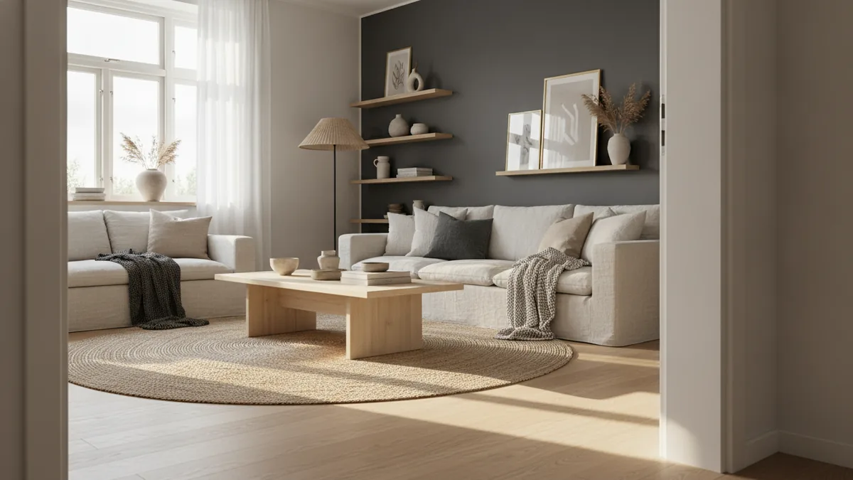 Warm living room style that reflects a clear niche design focus