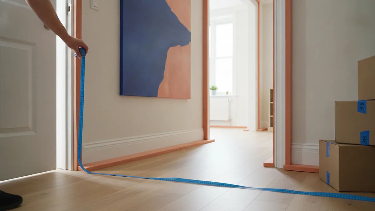 Measuring doorways and protected corners along the path to your new apartment