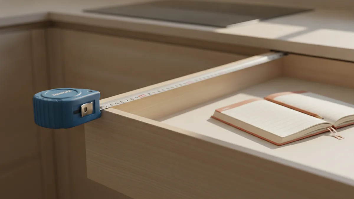 Measure before you organize Measuring a kitchen drawer interior for organizer fit