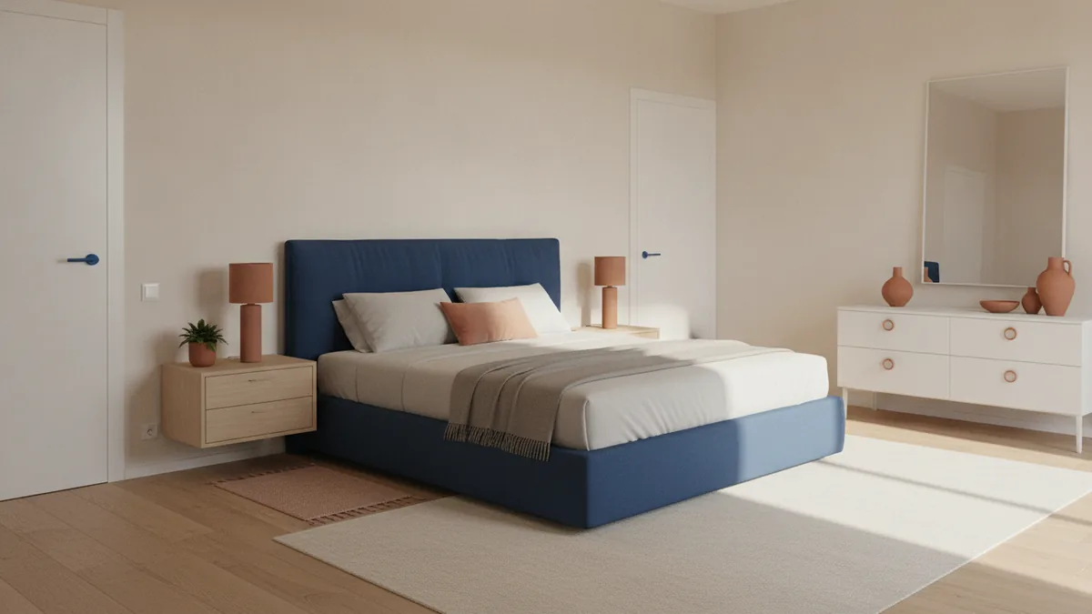 Bedroom layout with clear access beside the bed