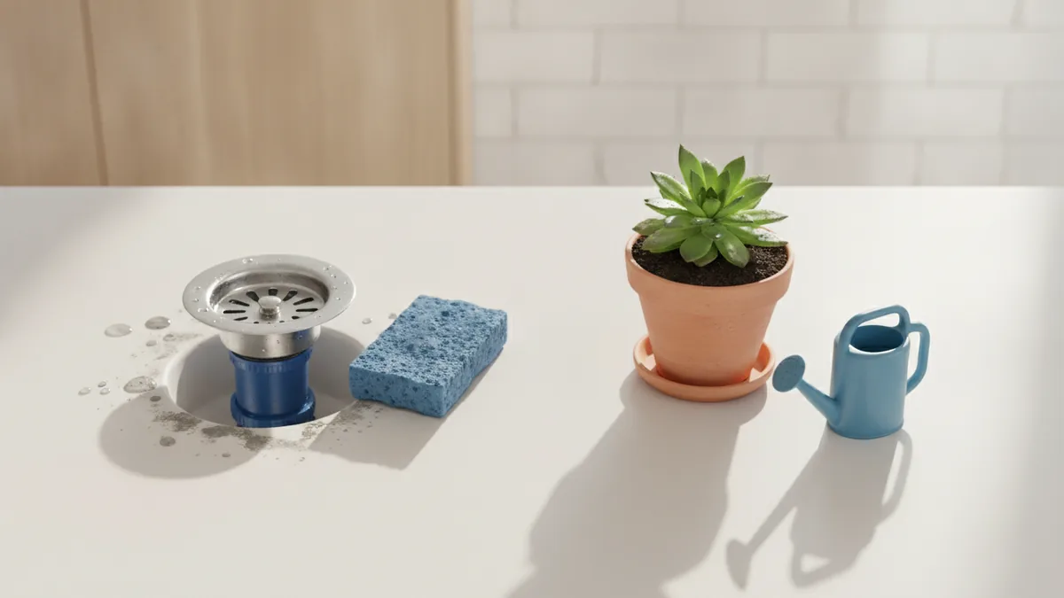 Sink drain and plant pot comparison for identifying fly types