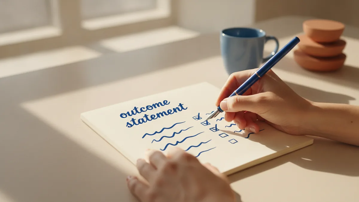 Writing a clear outcome draft for a landing page offer