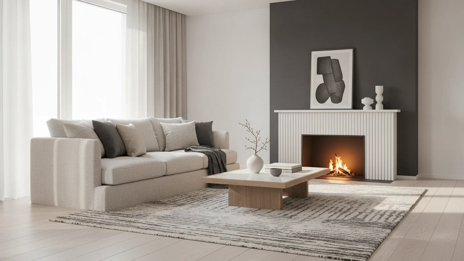 How to Stage a Living Room for Sale (Fireplace Tips Included)