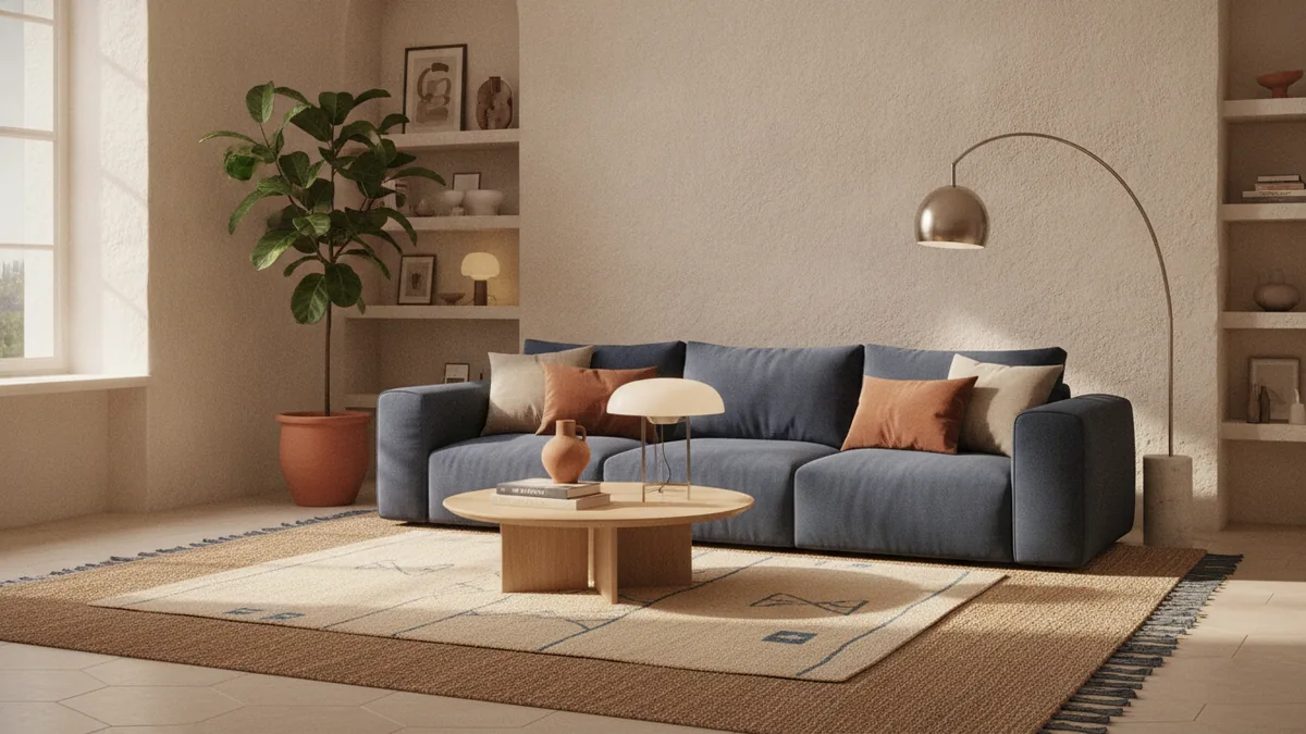 Coordinated furnishings and decor showing cohesive interior decoration