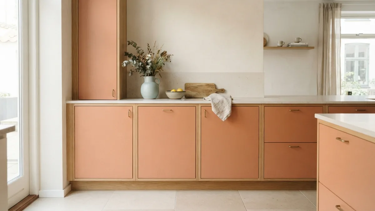 Kitchen details showing cabinetry, countertop materials, and flooring choices