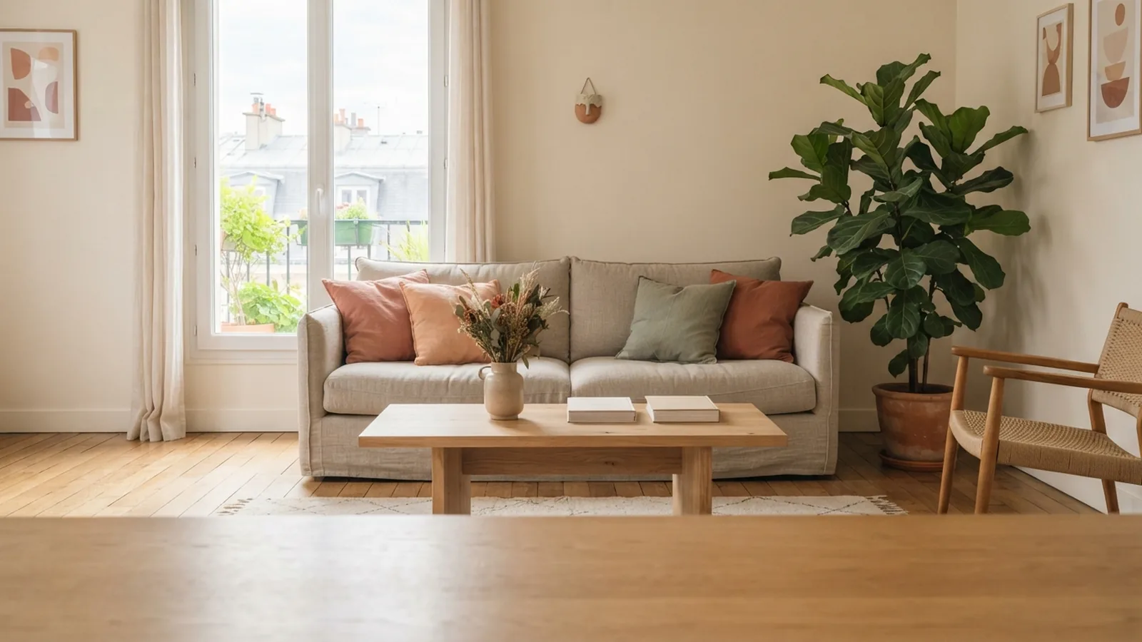 Modern Living Room: Balance and Warmth