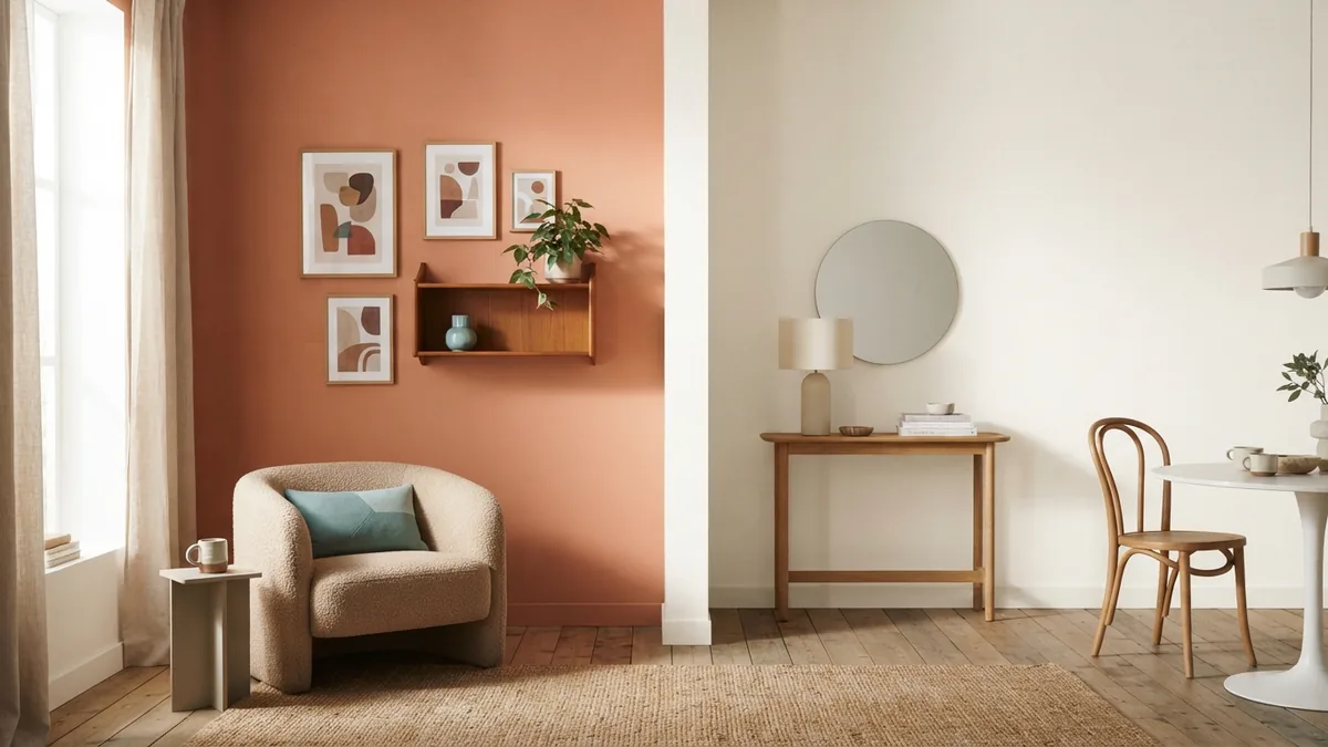 Light and dark walls compared Compact room showing the visual difference between pale and dark wall colors