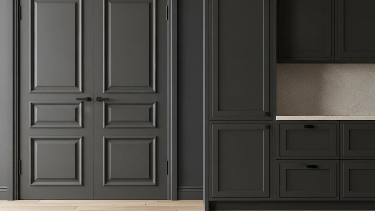 Panel style alignment Cabinet and door detail comparison showing panel and trim profiles