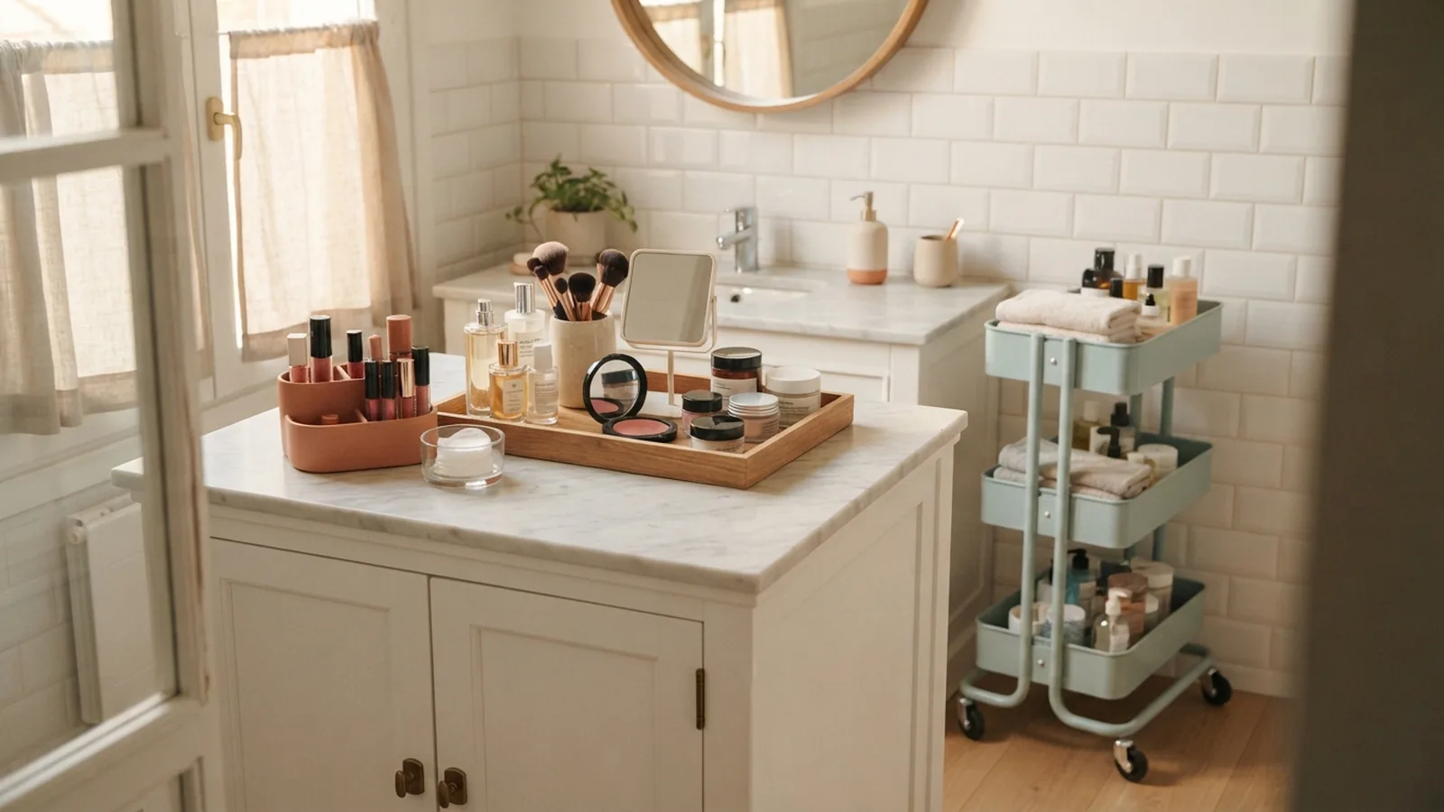 How to Organize Makeup in a Small Bathroom