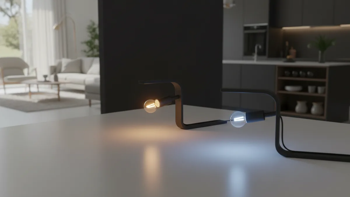 Kelvin ranges made visible Bulb and light sources showing warm to cool tones