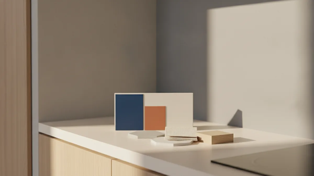 Neutral color tones paired with grey cabinetry styling