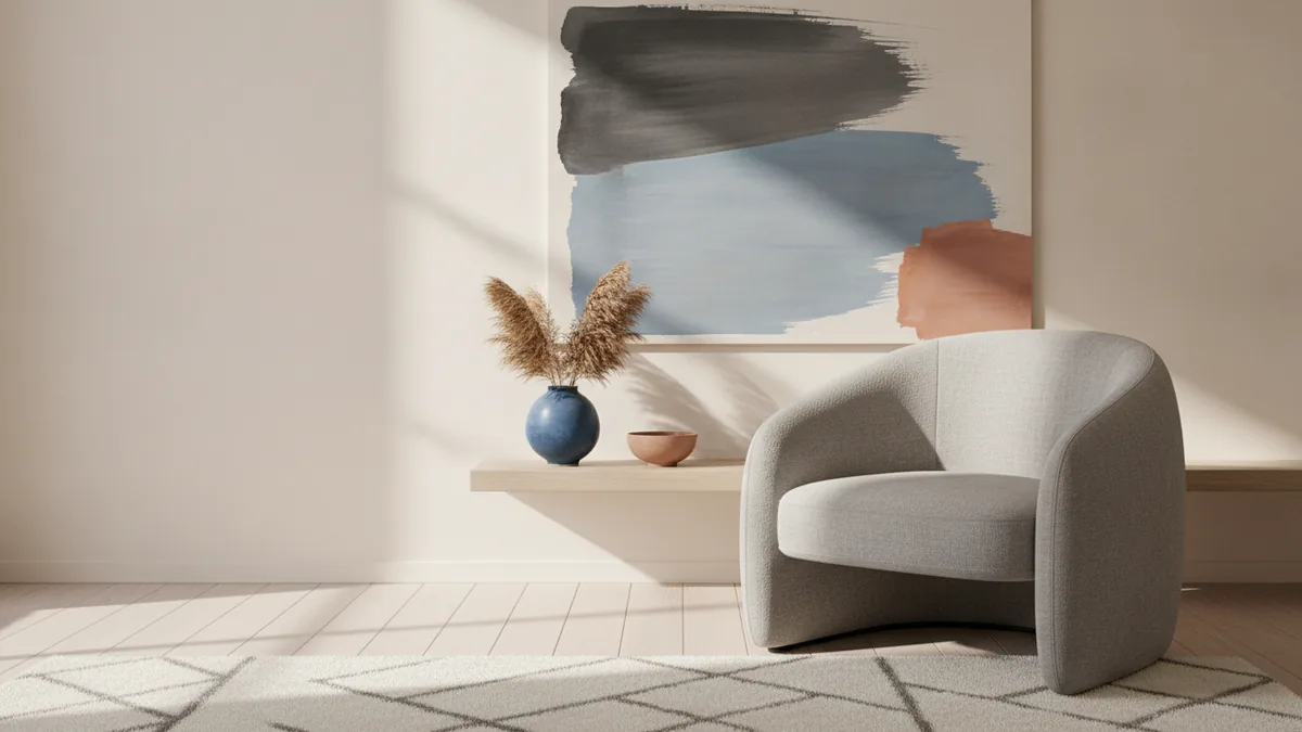 Neutral palette with grey Grey furniture with a balanced neutral wall color scheme