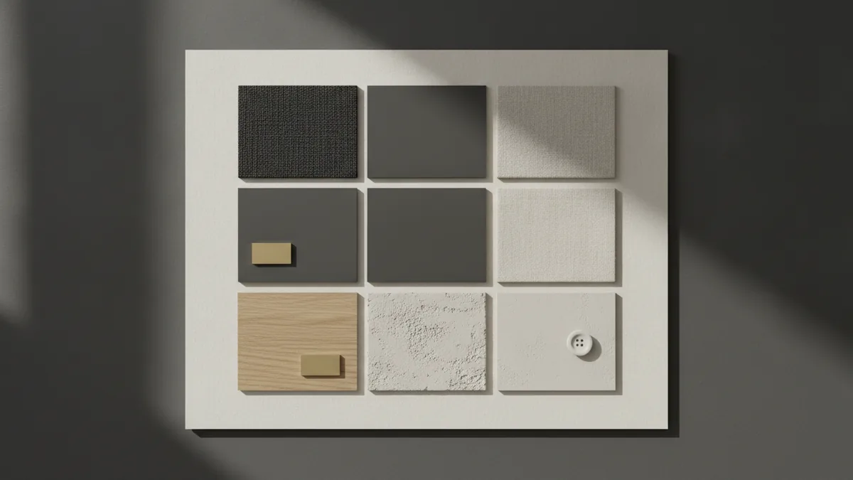 Mood board for style clues Color swatches and fabric samples arranged to guide home decor choices