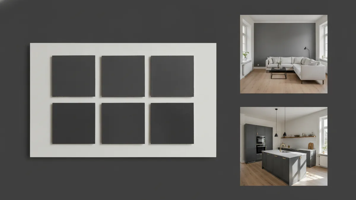 Sheen levels comparison for walls Paint sheen samples from flat to gloss under soft lighting
